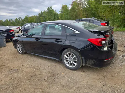 2024 Honda Civic Ex VIN 2HGFE2F33RH108535 фото 2