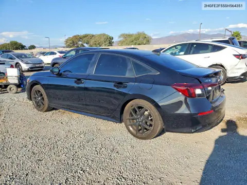 2025 Honda Civic Sport VIN 2HGFE2F55SH564351 фото 2