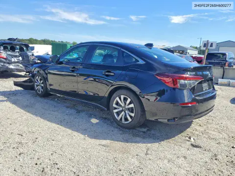 2025 Honda Civic Lx VIN 2HGFE2F26SH600277 фото 2