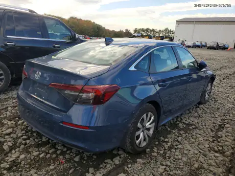2HGFE2F24SH576755 — 2025 Honda Civic, фото 3 с аукциона Copart, Боковая часть
