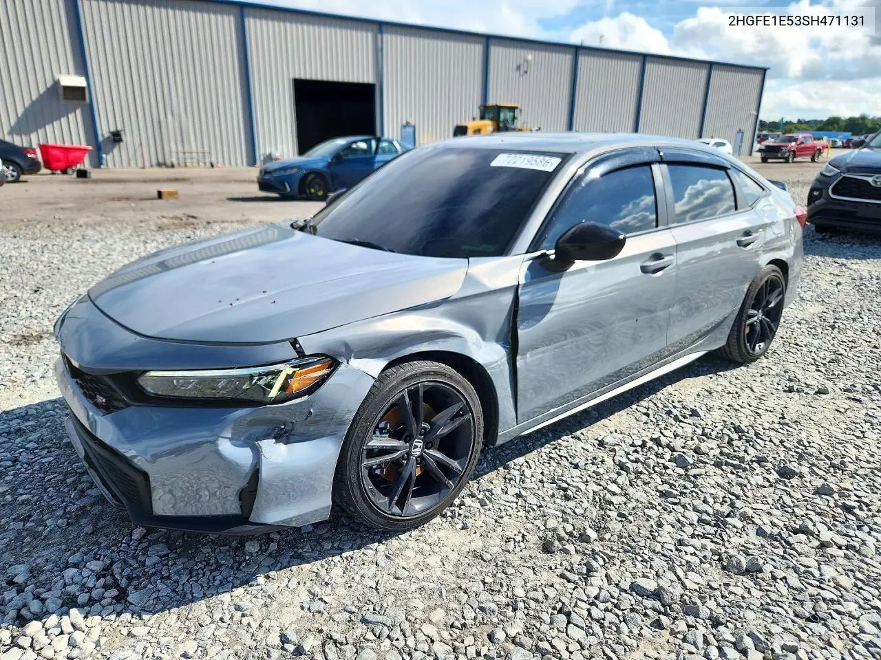 2025 Honda Civic Si VIN 2HGFE1E53SH471131 фото 1