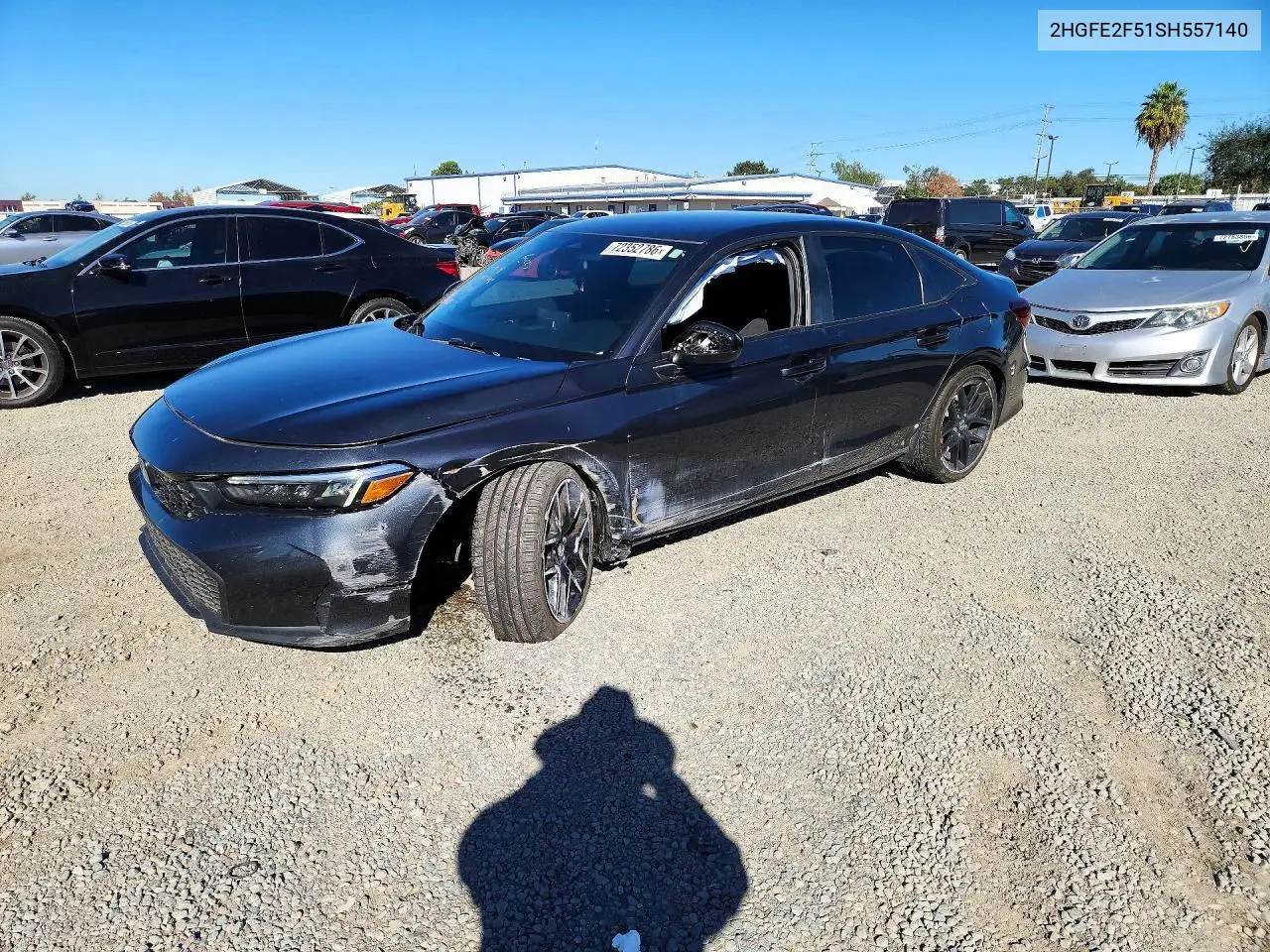 2HGFE2F51SH557140 Honda Civic 2025 — повреждение Передняя часть, фото до ремонта