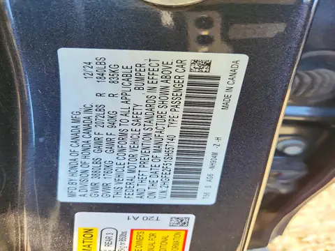 2HGFE2F51SH557140 — 2025 Honda Civic, Передняя часть, фото до ремонта