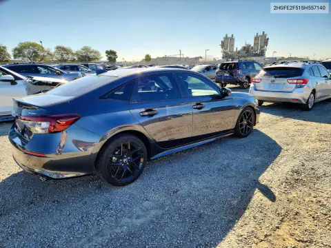 2HGFE2F51SH557140 — 2025 Honda Civic, фото 3 с аукциона Copart, Передняя часть