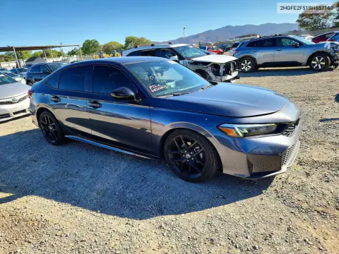 2HGFE2F51SH557140 — 2025 Honda Civic, фото 4 с аукциона Copart, Передняя часть
