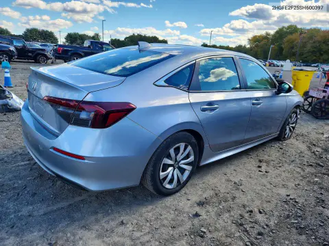 2025 Honda Civic Lx VIN 2HGFE2F25SH600397 фото 3