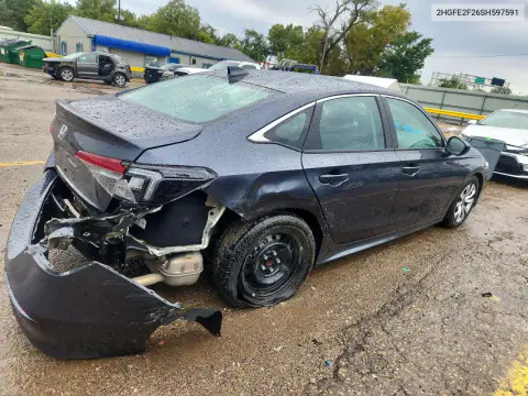 2HGFE2F26SH597591 — 2025 Honda Civic, фото 3 с аукциона Copart, Задняя часть