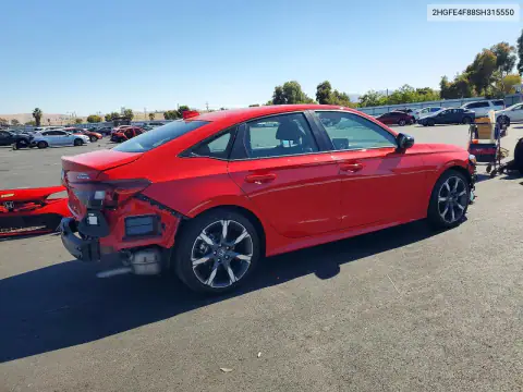 2HGFE4F88SH315550 — 2025 Honda Civic, фото 3 с аукциона Copart, Передняя часть