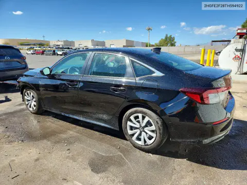 2026 Honda Civic Lx VIN 2HGFE2F28TH594922 фото 2