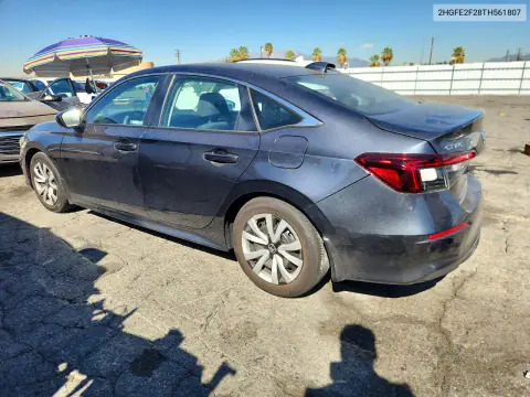 2026 Honda Civic Lx VIN 2HGFE2F28TH561807 фото 2