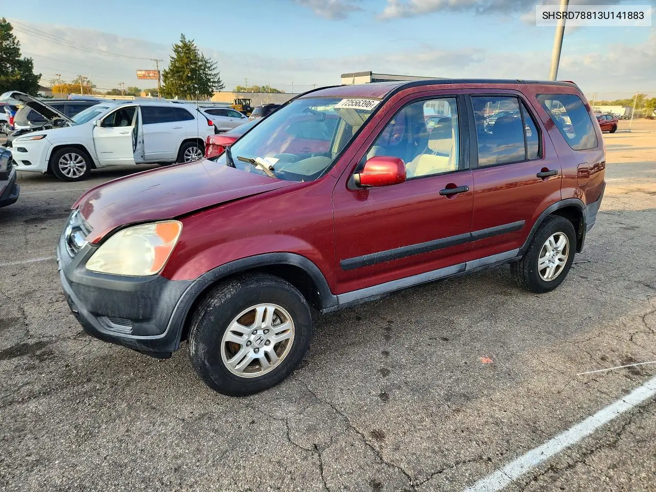 SHSRD78813U141883 Honda CR-V 2003 — повреждение Задняя часть, фото до ремонта