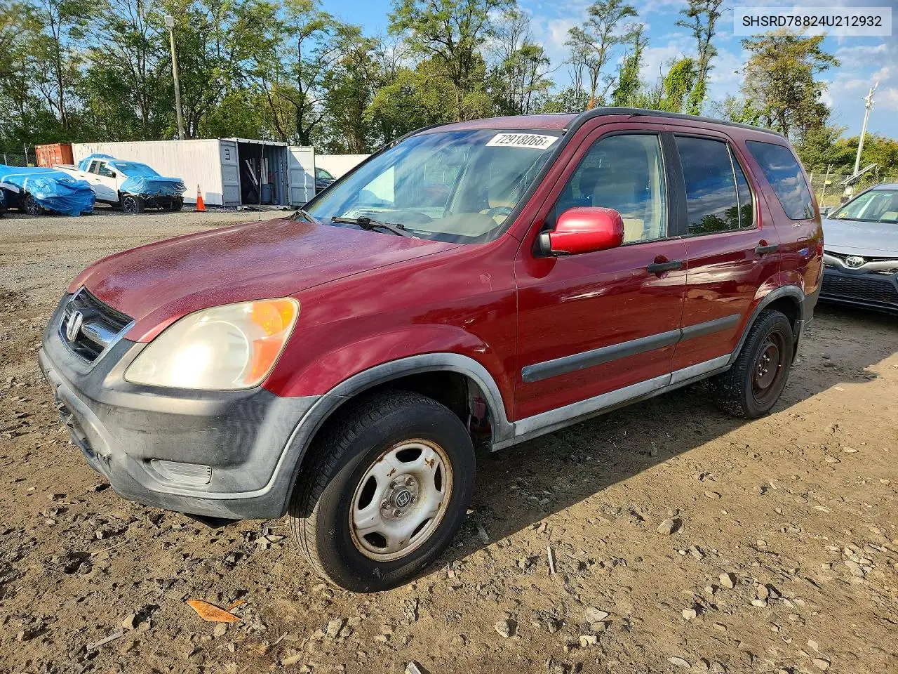 SHSRD78824U212932 Honda CR-V 2004 — повреждение Сторона, фото до ремонта