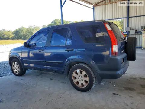 2005 Honda Cr-V Lx VIN SHSRD68525U302955 фото 2