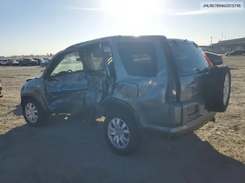 JHLRD78946C015795 — 2006 Honda CR-V, фото 2 с аукциона Copart, Передняя часть