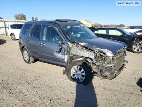 JHLRD78946C015795 — 2006 Honda CR-V, фото 4 с аукциона Copart, Передняя часть