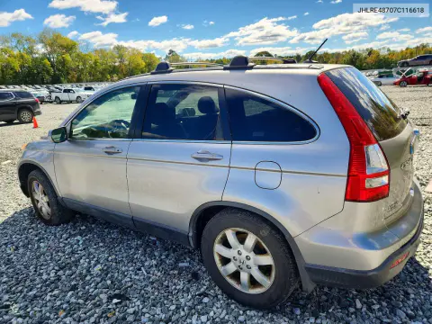 2007 Honda Cr-V Exl VIN JHLRE48707C116618 фото 2
