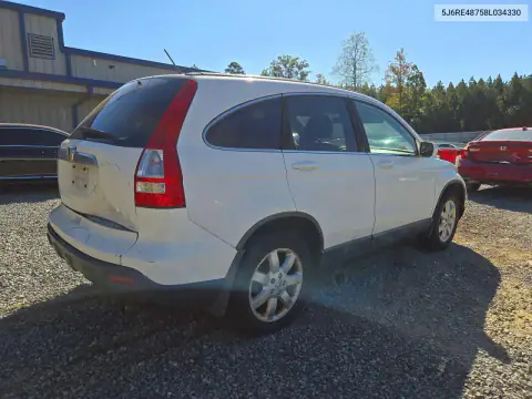 5J6RE48758L034330 — 2008 Honda CR-V, фото 3 с аукциона Copart, Задняя часть