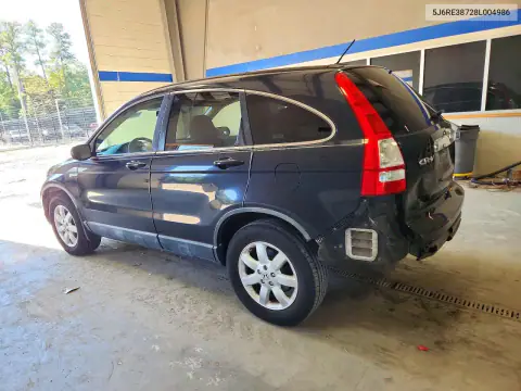 5J6RE38728L004986 — 2008 Honda CR-V, фото 2 с аукциона Copart, Задняя часть