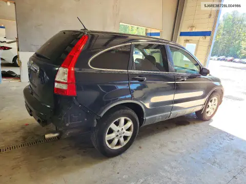 5J6RE38728L004986 — 2008 Honda CR-V, фото 3 с аукциона Copart, Задняя часть