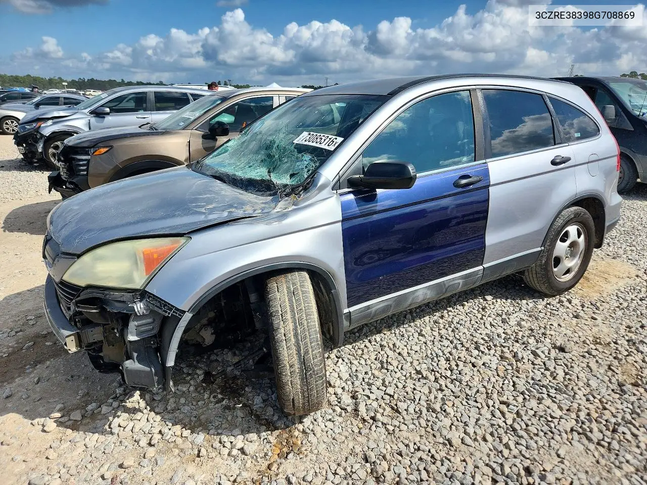 3CZRE38398G708869 Honda CR-V 2008 — повреждение Передняя часть, фото до ремонта