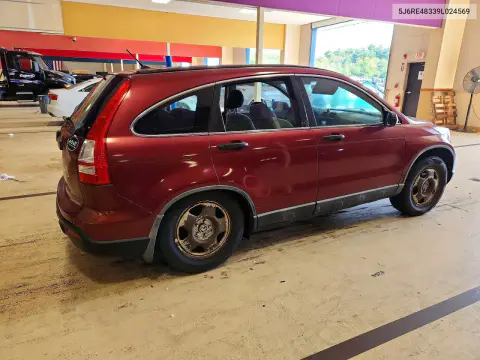 2009 Honda Cr-V Lx VIN 5J6RE48339L024569 фото 3