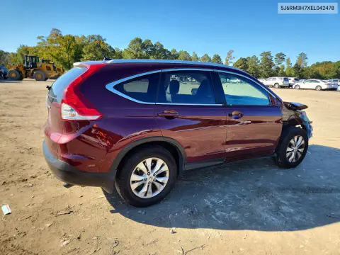 2014 Honda Cr-V Exl VIN 5J6RM3H7XEL042478 фото 3
