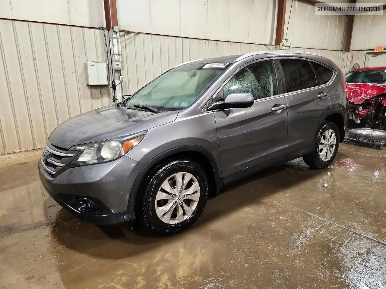 2HKRM4H72EH683236 Honda CR-V 2014 — повреждение Повреждения снизу, фото до ремонта