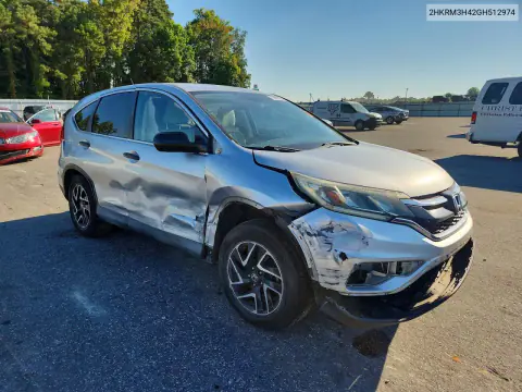 2016 Honda Cr-V Se VIN 2HKRM3H42GH512974 фото 4