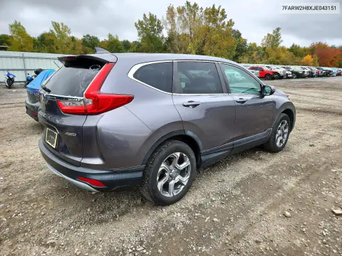 7FARW2H8XJE043151 — 2018 Honda CR-V, фото 3 с аукциона Copart, Подтопление