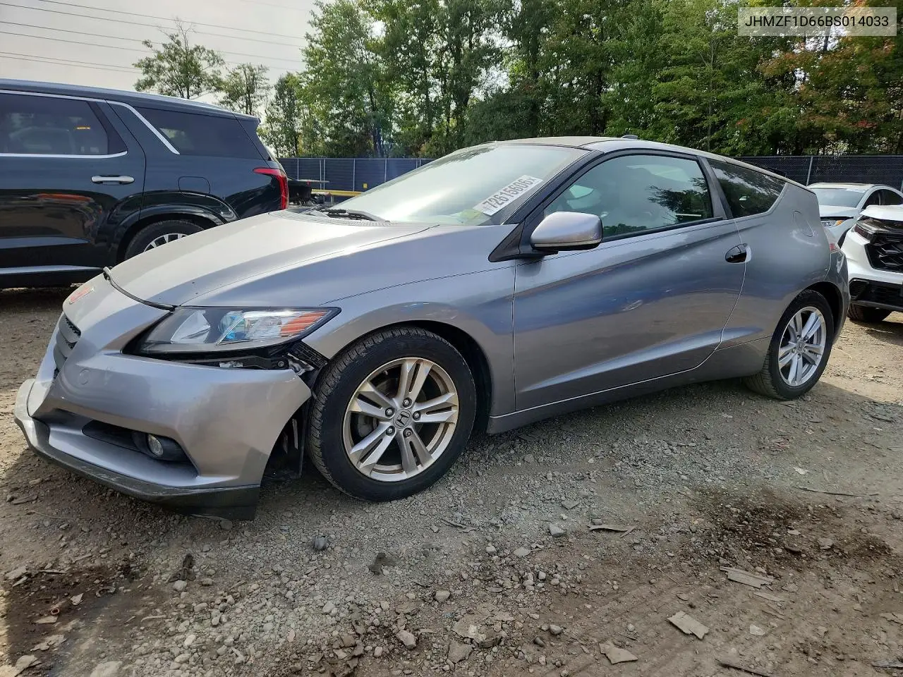 2011 Honda Cr-Z Ex VIN JHMZF1D66BS014033 фото 1