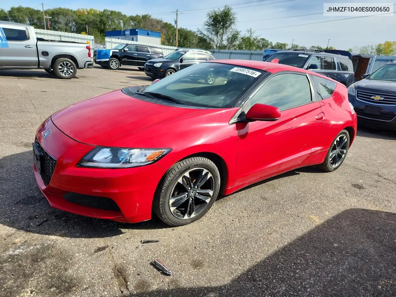 2014 Honda Cr-Z VIN JHMZF1D40ES000650 фото 1