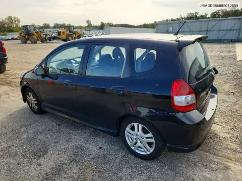 2008 Honda Fit Sport VIN JHMGD38688S012859 фото 2