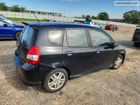 2008 Honda Fit Sport VIN JHMGD38688S012859 фото 3