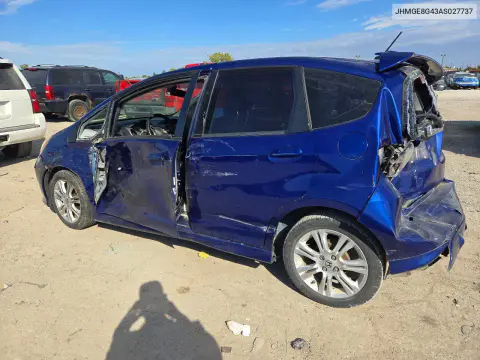 2010 Honda Fit Sport VIN JHMGE8G43AS027737 фото 2