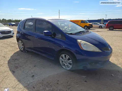 2010 Honda Fit Sport VIN JHMGE8G43AS027737 фото 4