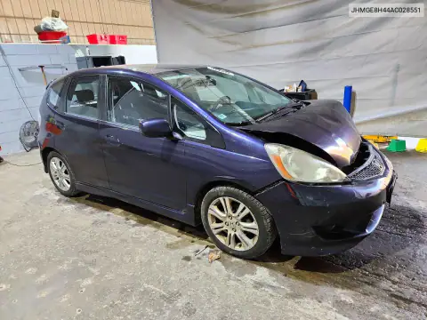 JHMGE8H44AC028551 — 2010 Honda Fit, фото 4 с аукциона Copart, Передняя часть