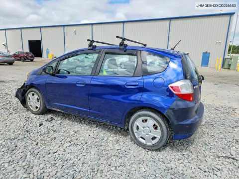 2012 Honda Fit VIN JHMGE8H3XCC026653 фото 2