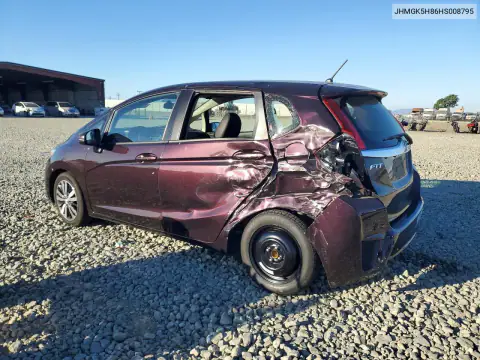JHMGK5H86HS008795 — 2017 Honda Fit, фото 2 с аукциона Copart, Задняя часть
