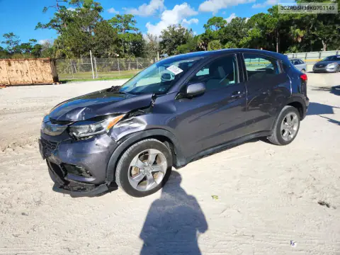 3CZRU5H39KG701149 — 2019 Honda HR-V, Передняя часть, фото до ремонта