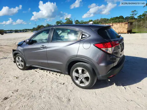 3CZRU5H39KG701149 — 2019 Honda HR-V, фото 2 с аукциона Copart, Передняя часть