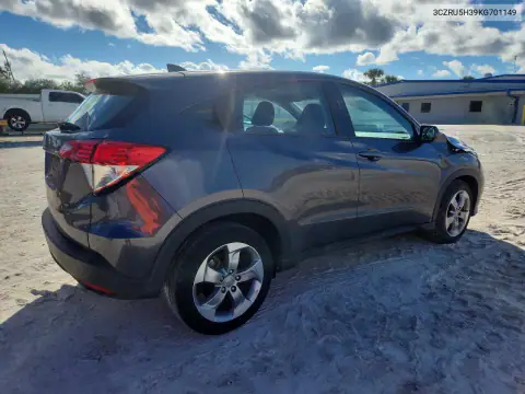 3CZRU5H39KG701149 — 2019 Honda HR-V, фото 3 с аукциона Copart, Передняя часть