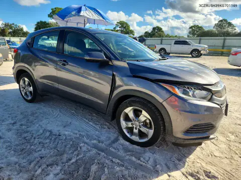 3CZRU5H39KG701149 — 2019 Honda HR-V, фото 4 с аукциона Copart, Передняя часть