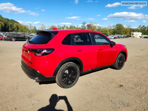 2027 Honda Hr-V Sport VIN 3CZRZ2H51VM722374 фото 3
