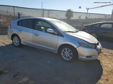 2010 Honda Insight Ex VIN JHMZE2H72AS007946 фото 4