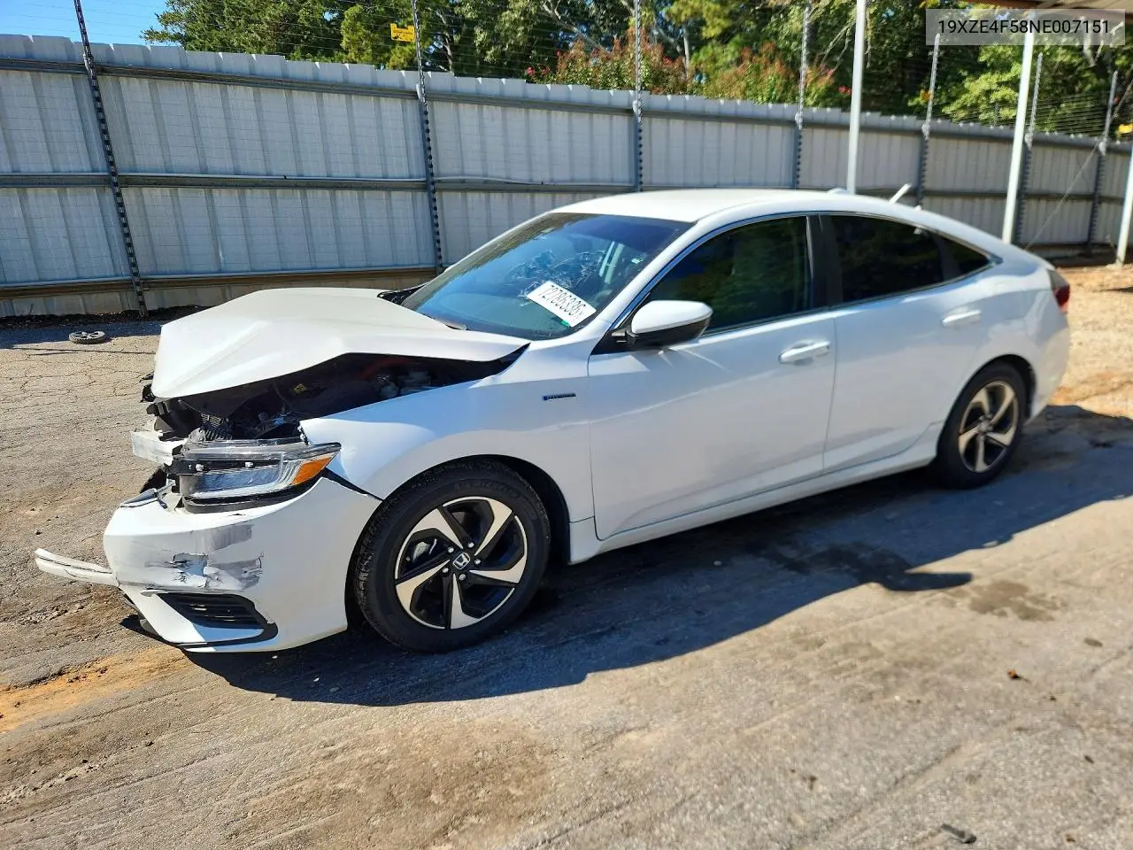 19XZE4F58NE007151 Honda Insight 2022 — повреждение Передняя часть, фото до ремонта