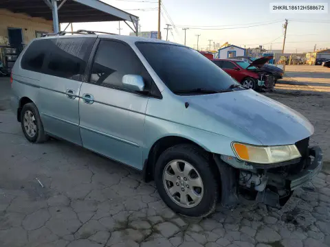 2002 Honda Odyssey Ex VIN 2HKRL18612H588672 фото 4