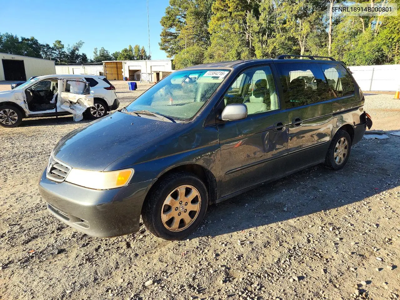 2004 Honda Odyssey Exl VIN 5FNRL18914B000801 фото 1