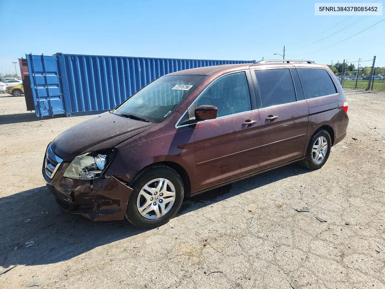 5FNRL38437B085452 Honda Odyssey 2007 — повреждение Передняя часть, фото до ремонта