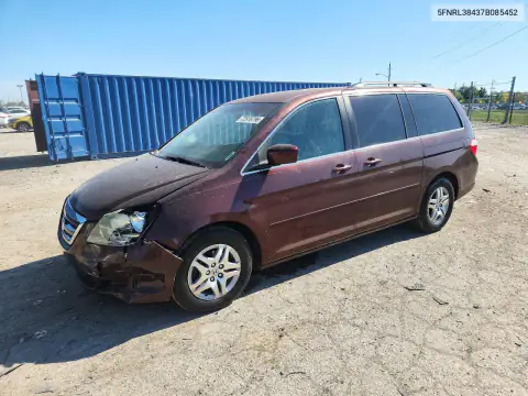 5FNRL38437B085452 — 2007 Honda Odyssey, Передняя часть, фото до ремонта