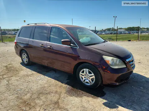 5FNRL38437B085452 — 2007 Honda Odyssey, фото 4 с аукциона Copart, Передняя часть